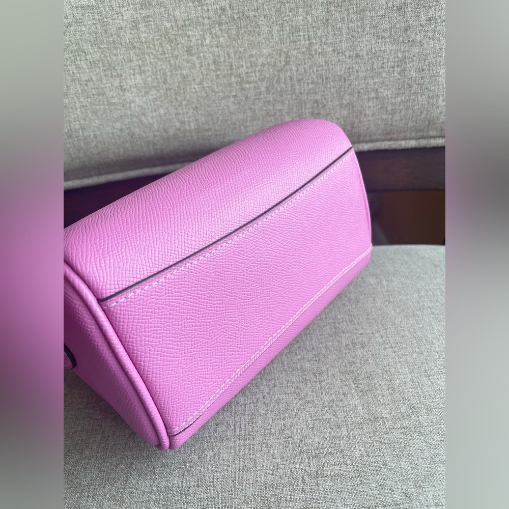 NWT!COACH MINI ROWAN CROSSBODY BAG(COACH CV404)GOLD/FUCHSIA fast shipping - Picture 5 of 7